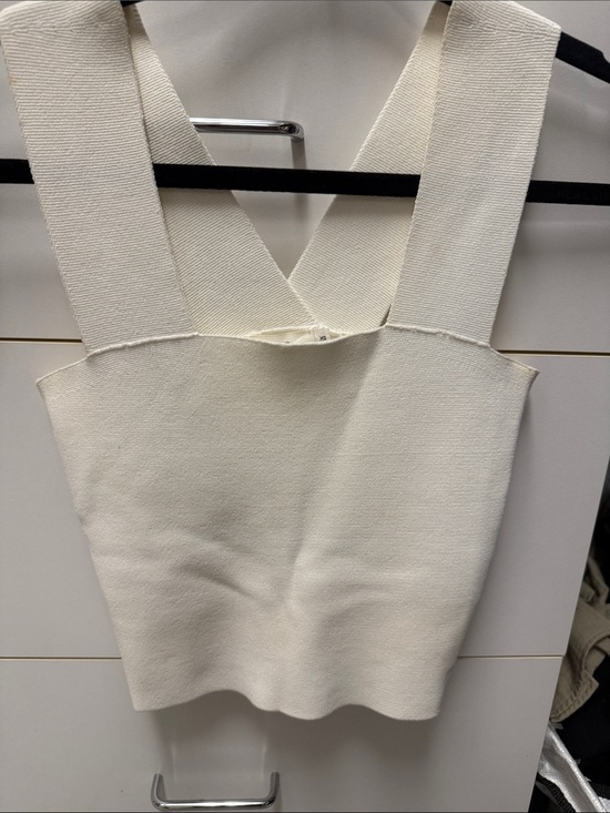 A.L.C. Tops - A.L.C. Cream Cross-Back Textured Tank